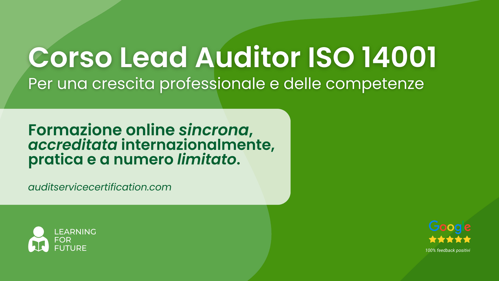 Corso Lead Auditor ISO 14001: copertina grafica del corso