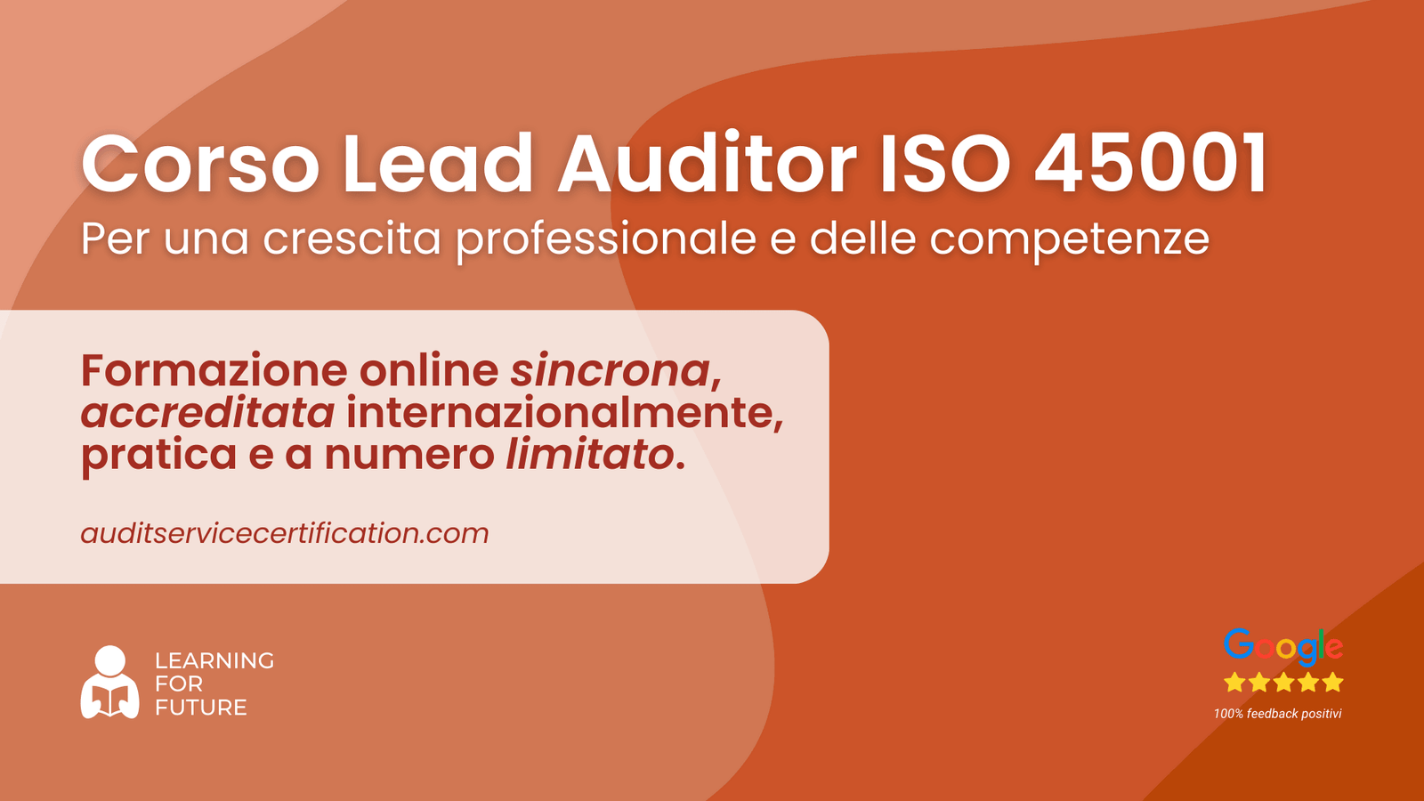 Corso Lead Auditor ISO 45001 : copertina grafica evento formativo