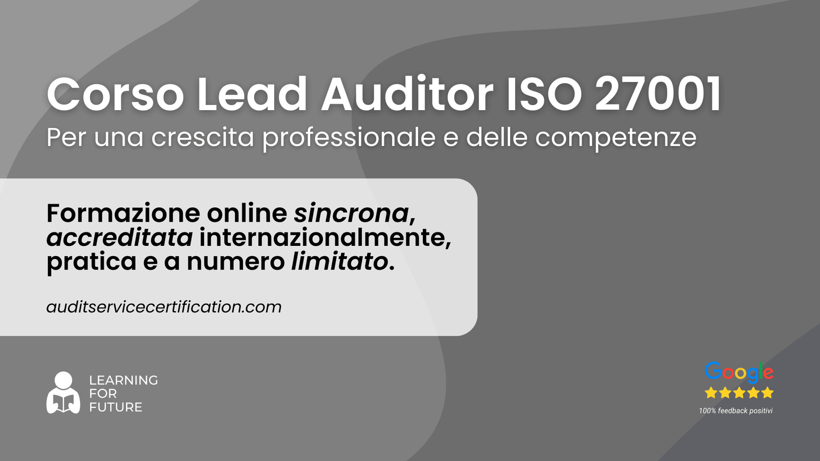 Corso Lead Auditor ISO 27001 : copertina evento formativo