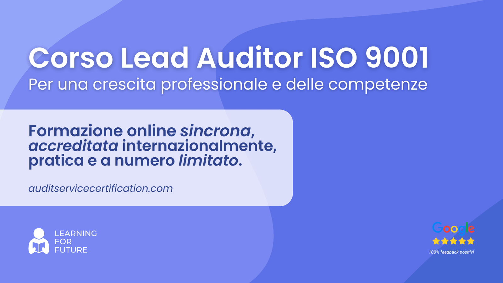 Corso Lead Auditor ISO 9001 : Copertina grafica del corso