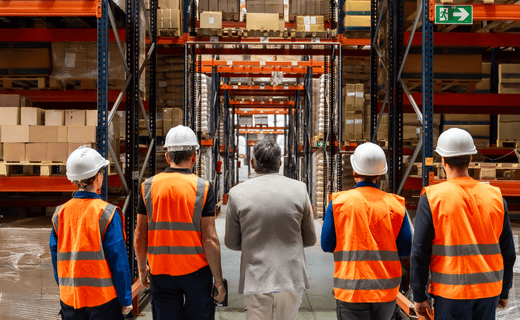 Corso Lead Auditor ISO 45001 e operai visti di schiena con DPI